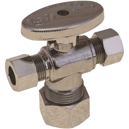 Premier 5/8 in. Compression x 3/8 in. Compression x 3/8 in. Compression Quarter Turn Dual Outlet Stop NLT1331DRN